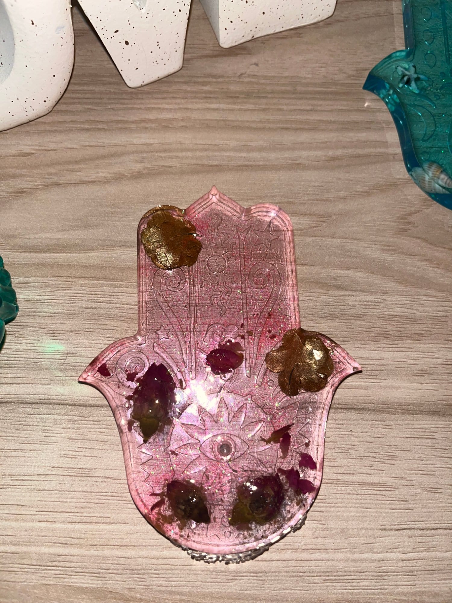 Hamsa Hand Incense Holder with Floral Details