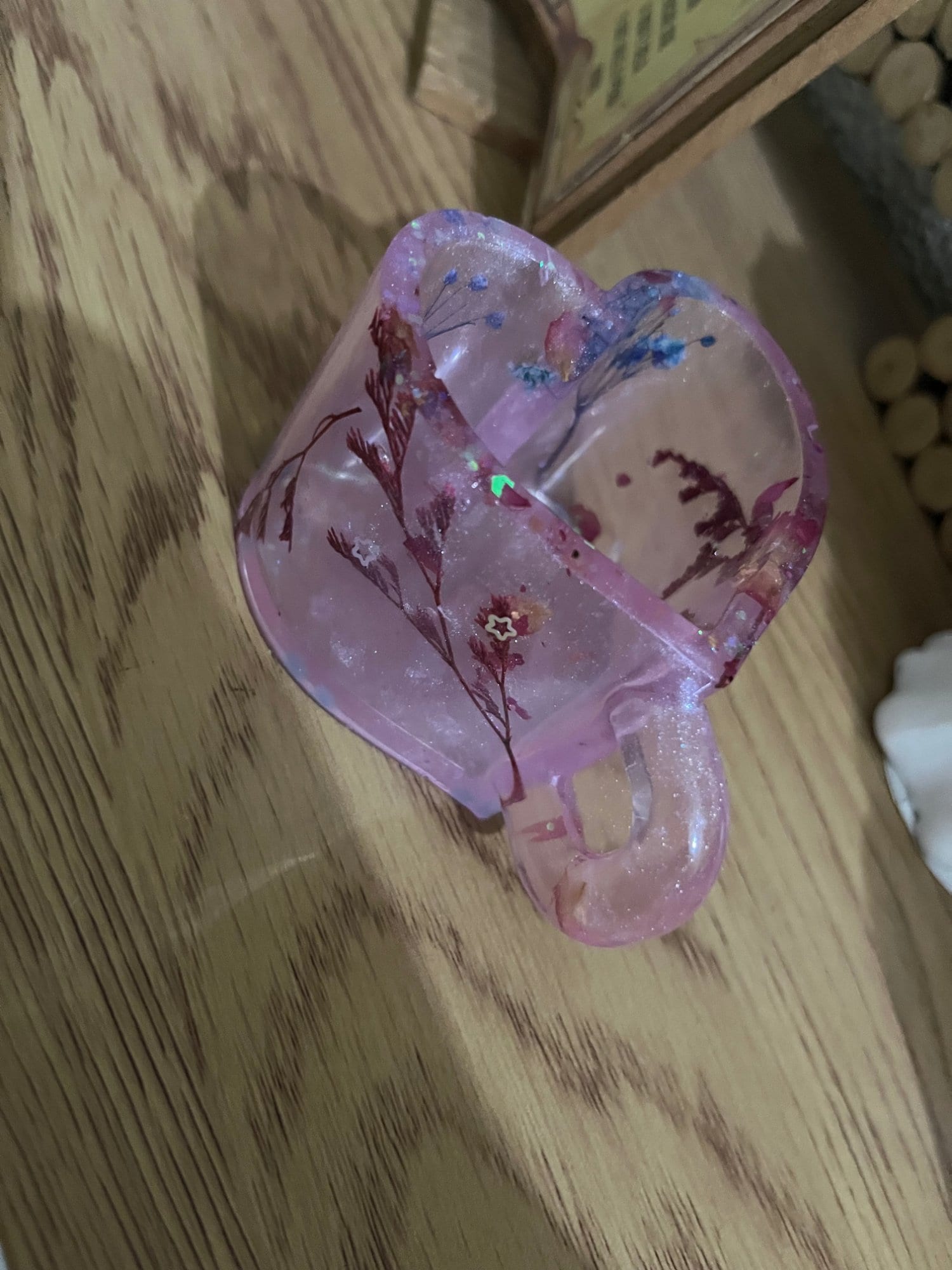 Pink Floral Heart-Shaped Mug